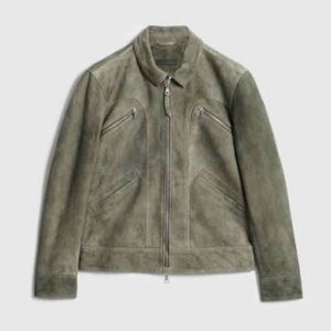 John Varvatos Sage / dark moss Leather Jacket